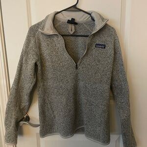 Patagonia Light Gray Heather Pullover with Multicolor Logo